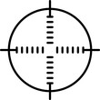 Crosshair gun sight vector icons set. Bullseye, target or aim symbol. Futuristic aim pointer. Military rifle scope, shooting mark sign. Targeting, aiming. Archery, hunting vector