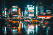 © MVProductions - Shibuya crossing in Tokyo, neon night city colors. Generative AI