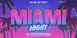 Retro Shiny 80's Miami Beach Vector Editable Text Effect Template