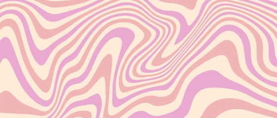 Fototapete - Cool Y2k Abstract Geometric Texture. Trendy Groovy Acid Background Vector Design.