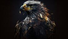 Eagle Abstract Wallpaper. Contrast Background Falcon In Vivid Colors Generative Ai