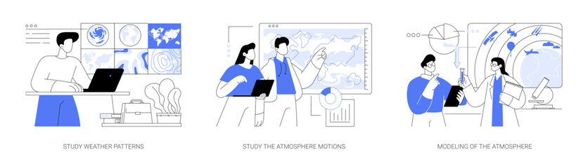 Meteorology abstract concept vector illustrations.