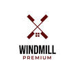 © Brandingasik - Vector windmill house logo design concept illustration idea