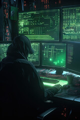 Hacker in front of his computer