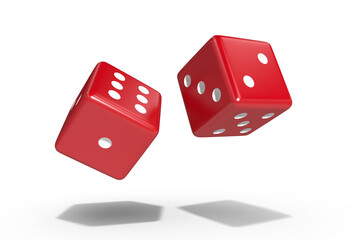 Poster - Composite 3D image of red dice