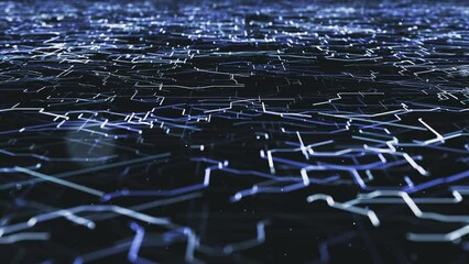 Wall Mural - abstract digital data hitech background/ 4k animation of an abstract high technology wallpaper backg