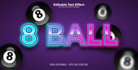 Wall Mural - 8 ball editable text effect in modern trend style