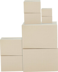 Wall Mural - Cardboard boxes on white background