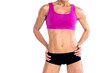 © vectorfusionart - Female bodybuilder posing with hands on hips mid section