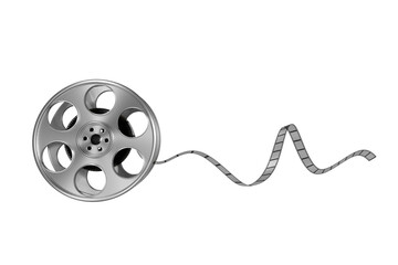 Canvas Print - Digitally composite image of film reel