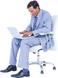 © vectorfusionart - Businessman using laptop while sitting on chair