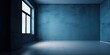 © Creative Division - An interior view of an empty, minimalistic room with a blue wall texture mockup, Generative AI