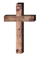 Close Up Of 3d Wooden Cross