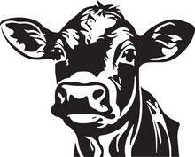 Cow Head Vector Illustration, EPS