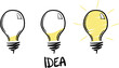 © vectorfusionart - Digitally generated image of light bulbs with idea text