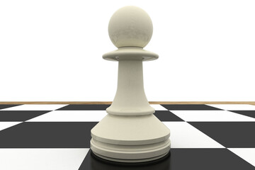 Poster - White pawn on chess board