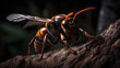 Nature's predator Giant hornet in the wild. Generative AI
