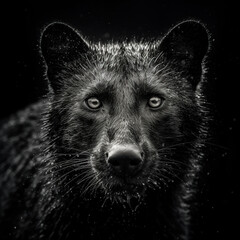 Wall Mural - wildlife, a black wolf in its habitat