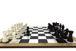 © vectorfusionart - Black and white chess pieces on board