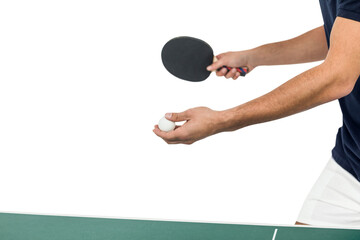 Poster - Male athlete playing table tennis