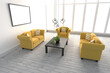 © vectorfusionart - Yellow sofas in living room at modern house
