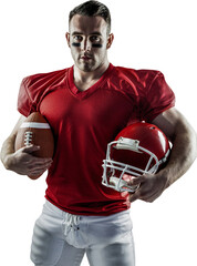 Canvas Print - American football player looking at camera