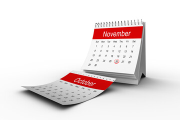 Poster - Desk calendar showing November