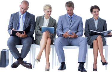 Poster - Business people waiting to be called into interview