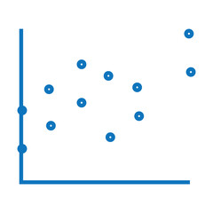 Poster - Scatter graph over white background 