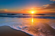 Beautiful sunset view on the beach shore generative AI