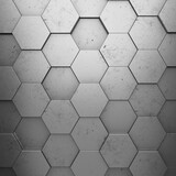 Fototapeta  - Futuristic and technological hexagonal background. 3d rendering