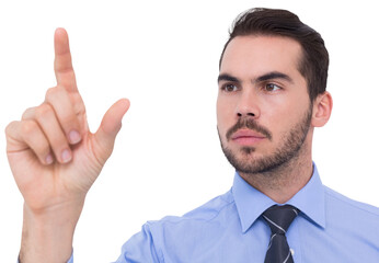 Poster - Businessman measuring something with his fingers