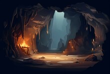 A Cave With A Fire Inside Generative AI