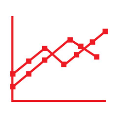 Poster - Composite image of red line graph with point