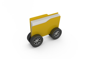 Poster - Illustration of folder with wheels