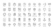 © Michael - Communication Thin line Icons Chatting Chat Discuss Icon Set in Outline Style 50 Vector Icons in Black