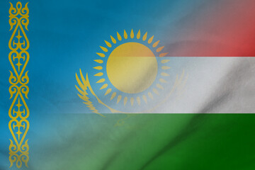 Kazakhstan and Hungary state flag international contract HUN KAZ