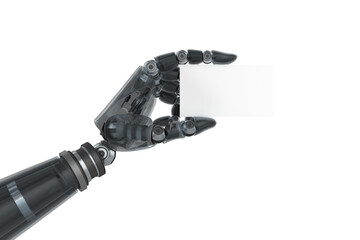 Cyborg hand with placard