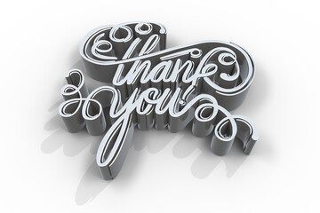 Canvas Print - Illustration of of thank you text