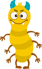Wall Mural - Cartoon funny monster character, cute caterpillar