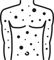 Body in chicken pox skin rash allergy outline icon