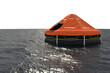 Inflatable tent floating on sea