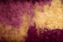 Gold Maroon Colored Peeling Paint Concrete Cement Stucco Abstract Texture, Industrial Chic, Generative Ai