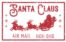 Postmark With Santa In Sleigh On Deers