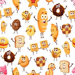 Sticker - Bread, pastry and confectionery seamless pattern