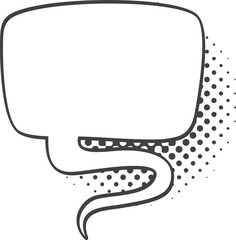 Poster - Thought say information bubble, halftone chat box