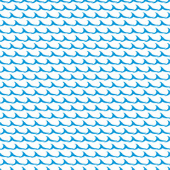 Poster - Sea and ocean blue waves seamless vector pattern