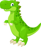 Fototapeta Dinusie - Cartoon tyrannosaur dinosaur character, cute trex