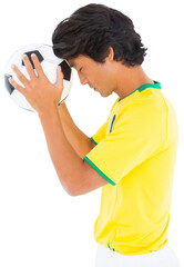 Wall Mural - Player touching forehead with football