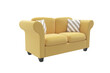 Digitally composite image of yellow sofa with cushions 